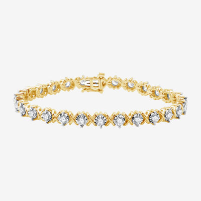 (H-I / Si2-I1) Womens 4 CT. T.W. Lab Grown White Diamond 10K Gold 7.5 Inch Tennis Bracelet