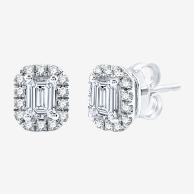 Ever Star (H-I / Si2-I1) 1 CT. T.W. Lab Grown White Diamond 10K White Gold Stud Earrings