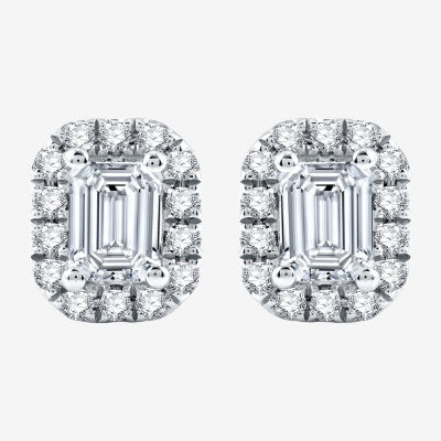 Ever Star (H-I / Si2-I1) 1 CT. T.W. Lab Grown White Diamond 10K White Gold Stud Earrings