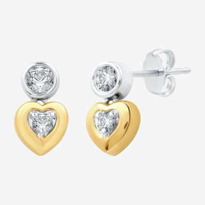 Ever Star (G / SI1-SI2) 1/4 CT.T.W. Lab-Grown Diamond 14K Gold Over SIlver Round Stud Earrings