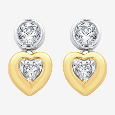 Ever Star (G / SI1-SI2) 1/4 CT. T.W. Lab Grown White Diamond 14K Gold Over Silver Round Stud Earrings