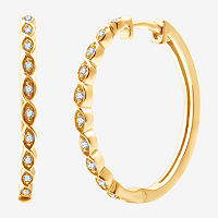 1/10 CT. T.W. Lab Grown White Diamond 14K Gold Over Silver Sterling Silver 22mm Round Hoop Earrings, One Size