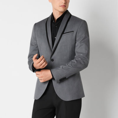 J. Ferrar Mens Stretch Fabric Slim Fit Tuxedo Jacket