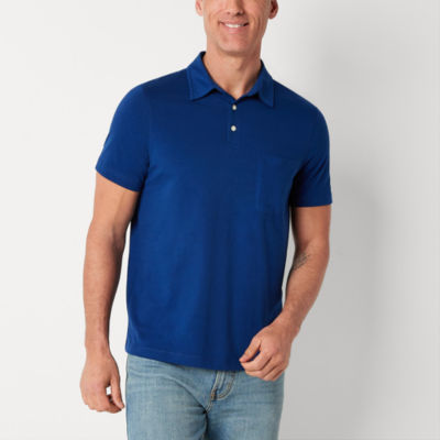St. John's Bay Super Soft Jersey Mens Slim Fit Short Sleeve Pocket Polo Shirt