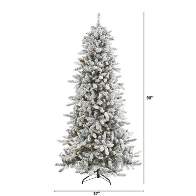 Nearly Natural Livingston Faux Flocked Fir Christmas Tree