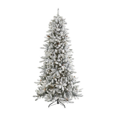 Nearly Natural Livingston Faux Flocked Fir Christmas Tree