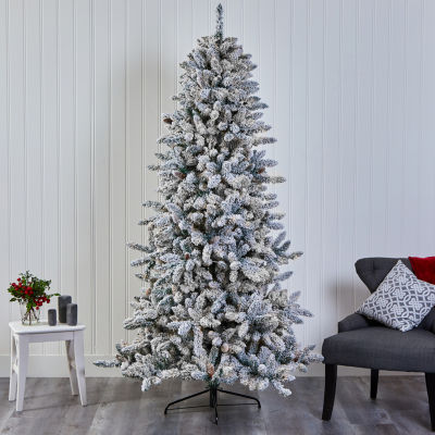 Nearly Natural Livingston Faux Flocked Fir Christmas Tree