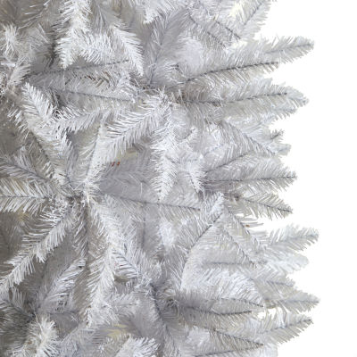 Nearly Natural Slim White Faux Fir Christmas Tree