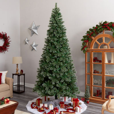 Nearly Natural Slim Snow Tip Faux Pine Christmas Tree