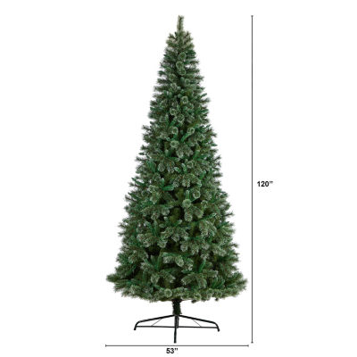 Nearly Natural Slim Snow Tip Faux Pine Christmas Tree