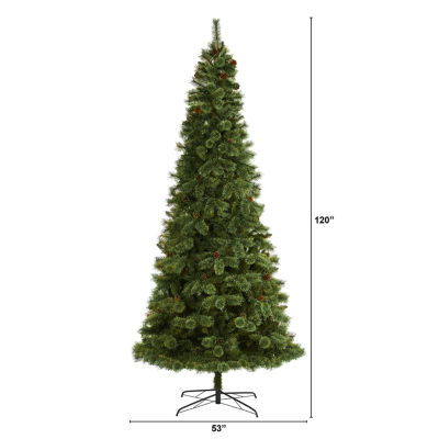 Nearly Natural White Mountain Faux Pine Christmas Tree