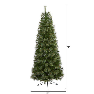 Nearly Natural Cashmere Slim Faux 6 1/2 Foot Pine Christmas Tree