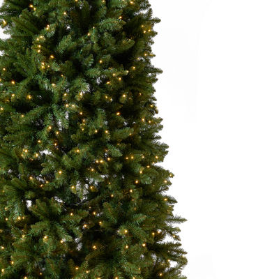 Nearly Natural Faux Slim 12 Foot Pre-Lit Pine Christmas Tree