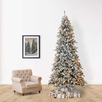 Nearly Natural Faux Pre-Lit Flocked Fir Christmas Tree