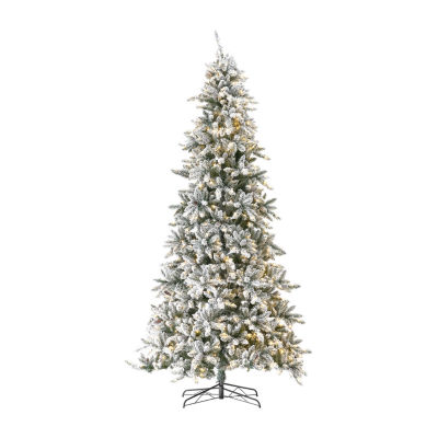 Nearly Natural Faux Pre-Lit Flocked Fir Christmas Tree