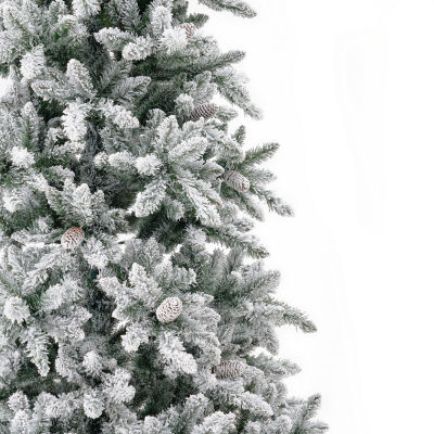 Nearly Natural Faux Pre-Lit Flocked Fir Christmas Tree