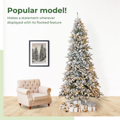 Nearly Natural Faux Pre-Lit Flocked Fir Christmas Tree