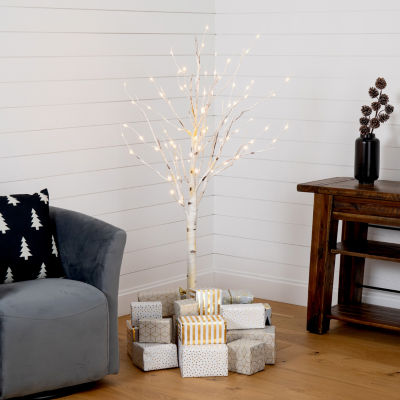 Nearly Natural Faux Pre-Lit Birch Christmas Tree