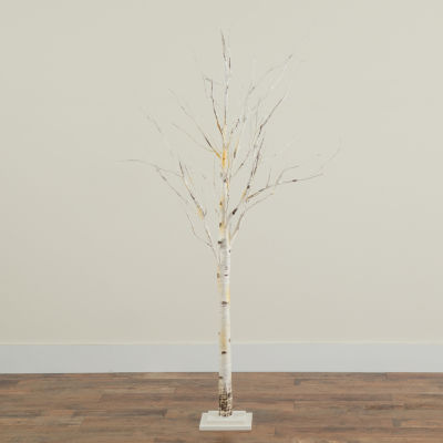 Nearly Natural Faux Pre-Lit Birch Christmas Tree