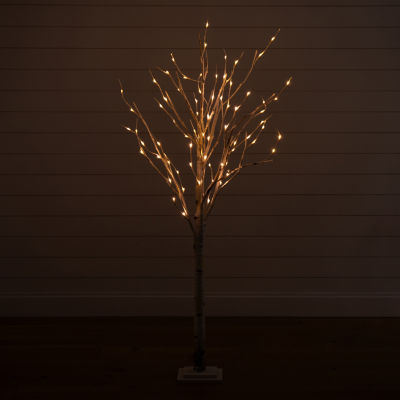 Nearly Natural Faux Pre-Lit Birch Christmas Tree