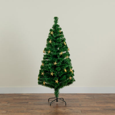 Nearly Natural Fiber Optic Faux 5 Foot Pre-Lit Pine Christmas Tree