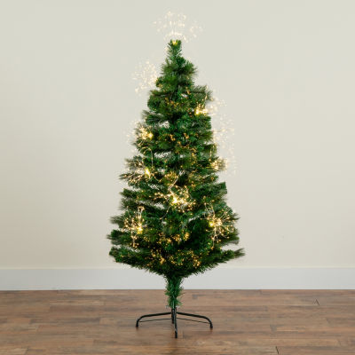 Nearly Natural Fiber Optic Faux 5 Foot Pre-Lit Pine Christmas Tree