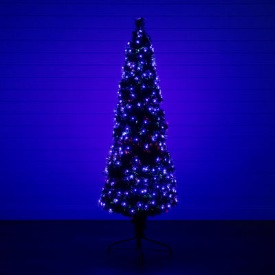 Nearly Natural Fiber Optic Faux 6 Foot Pre-Lit Pine Christmas Tree