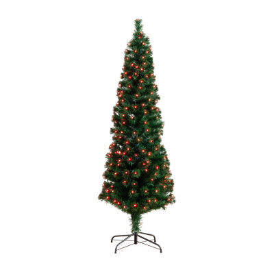 Nearly Natural Fiber Optic Faux 6 Foot Pre-Lit Pine Christmas Tree