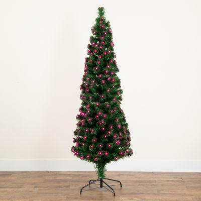 Nearly Natural Fiber Optic Faux 6 Foot Pre-Lit Pine Christmas Tree