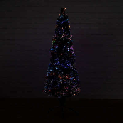 Nearly Natural Fiber Optic Faux 6 Foot Pre-Lit Pine Christmas Tree