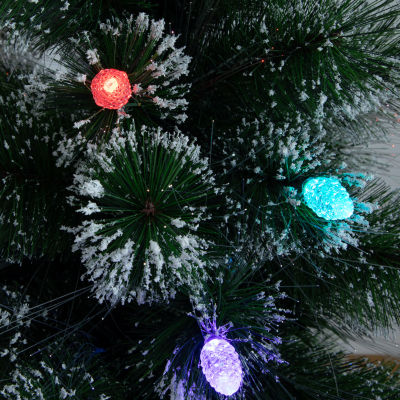 Nearly Natural Fiber Optic Faux 4 Foot Pre-Lit Pine Christmas Tree