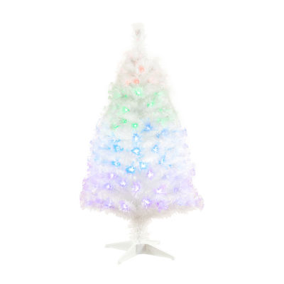 Nearly Natural Fiber Optic Faux 4 Foot Pre-Lit Pine Christmas Tree