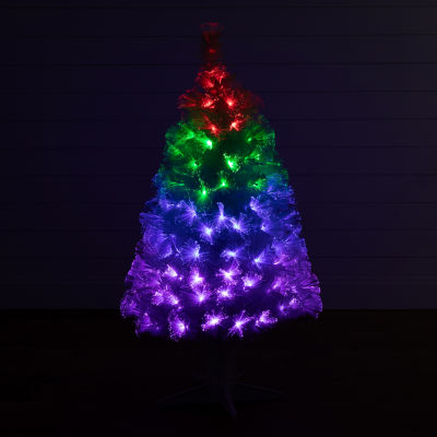 Nearly Natural Fiber Optic Faux 4 Foot Pre-Lit Pine Christmas Tree