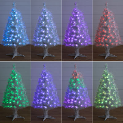 Nearly Natural Fiber Optic Faux 4 Foot Pre-Lit Pine Christmas Tree