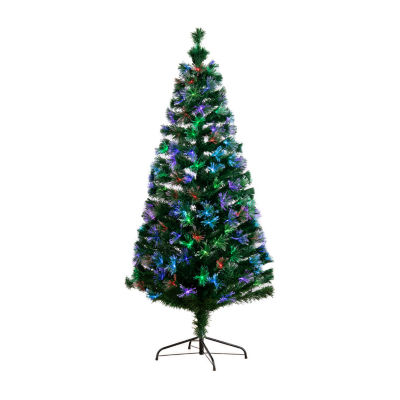 Nearly Natural Fiber Optic Faux 6 Foot Pre-Lit Pine Christmas Tree