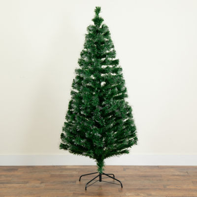 Nearly Natural Fiber Optic Faux 6 Foot Pre-Lit Pine Christmas Tree