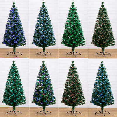 Nearly Natural Fiber Optic Faux 6 Foot Pre-Lit Pine Christmas Tree