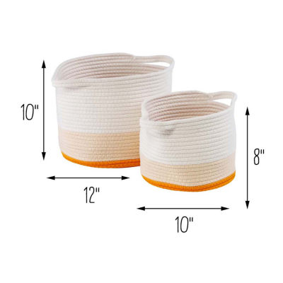 Honey-Can-Do And White Ombre Cotton Rope 2-pc. Round Baskets