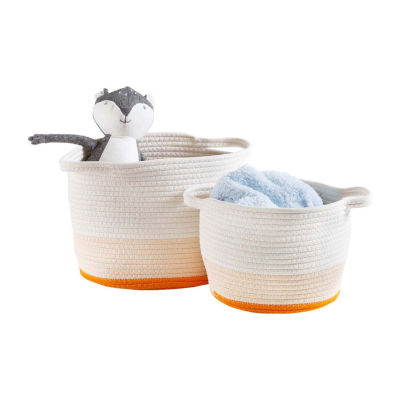 Honey-Can-Do And White Ombre Cotton Rope 2-pc. Round Baskets