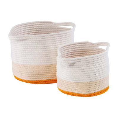 Honey-Can-Do And White Ombre Cotton Rope 2-pc. Round Baskets