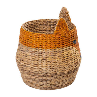 Honey-Can-Do Natural And Orange Fox Shaped Storage 2-pc. Round Baskets