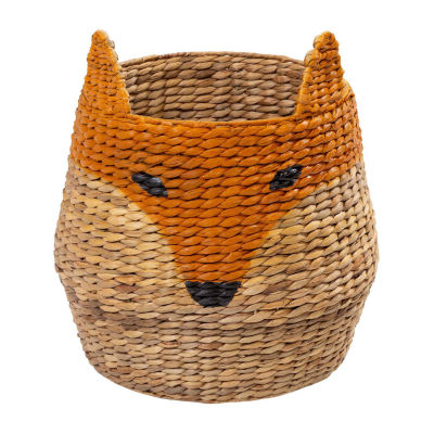 Honey-Can-Do Natural And Orange Fox Shaped Storage 2-pc. Round Baskets