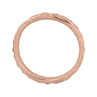 Personally Stackable 18K Rose Gold Over Sterling Silver Hammered Ring