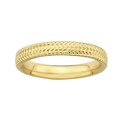 Personally Stackable 18K Yellow Gold Over Sterling Silver Braid Ring