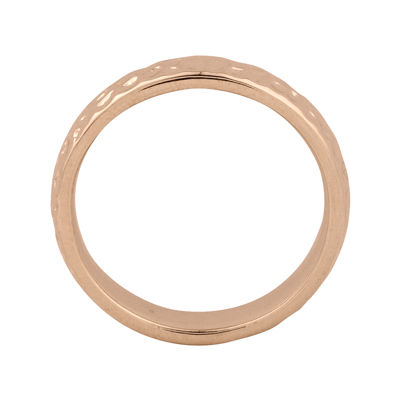 Personally Stackable 18K Rose Gold Over Sterling Silver Pebbled Ring