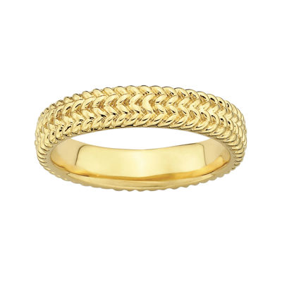 Personally Stackable 18K Yellow Gold Over Sterling Silver Ring