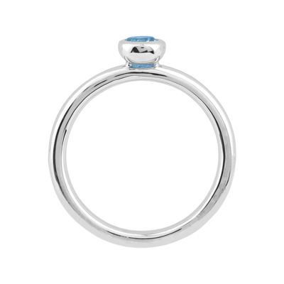 Personally Stackable 4mm Round Genuine Topaz Ring