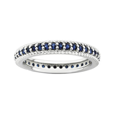 Personally Stackable Lab-Created Blue Sapphire Eternity Ring