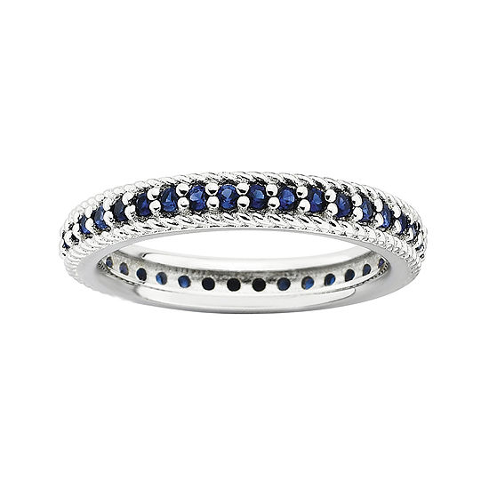 Personally Stackable Lab-Created Blue Sapphire Eternity Ring