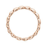 Personally Stackable 18K Rose Gold Over Sterling Silver Rice Bead Wave Ring